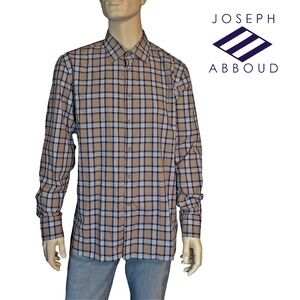 Joseph Abboud Plaid Shirt Spread Collar Full Button Front French Placket NWOT